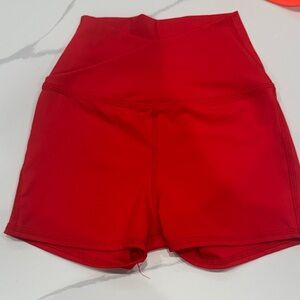 Chic Red High-Waisted Women's Shorts